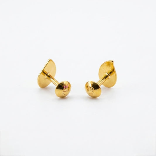 9K Gold Sleek Leaf Second Stud Earrings