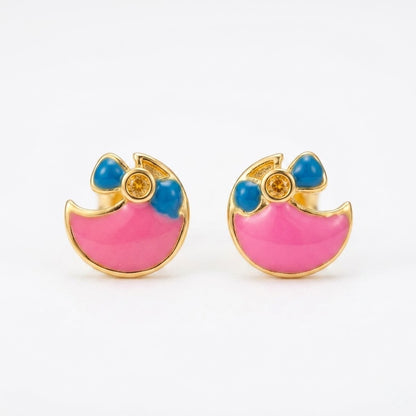 9K Gold Candy Moon Second Stud Earrings