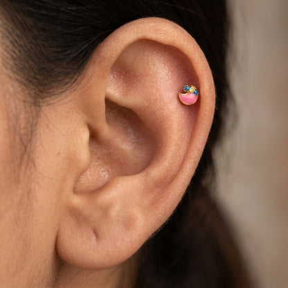 9K Gold Candy Moon Second Stud Earrings