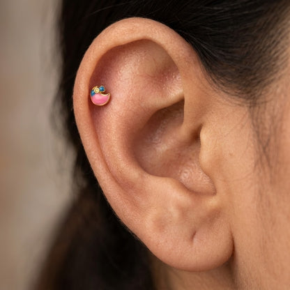 9K Gold Candy Moon Second Stud Earrings