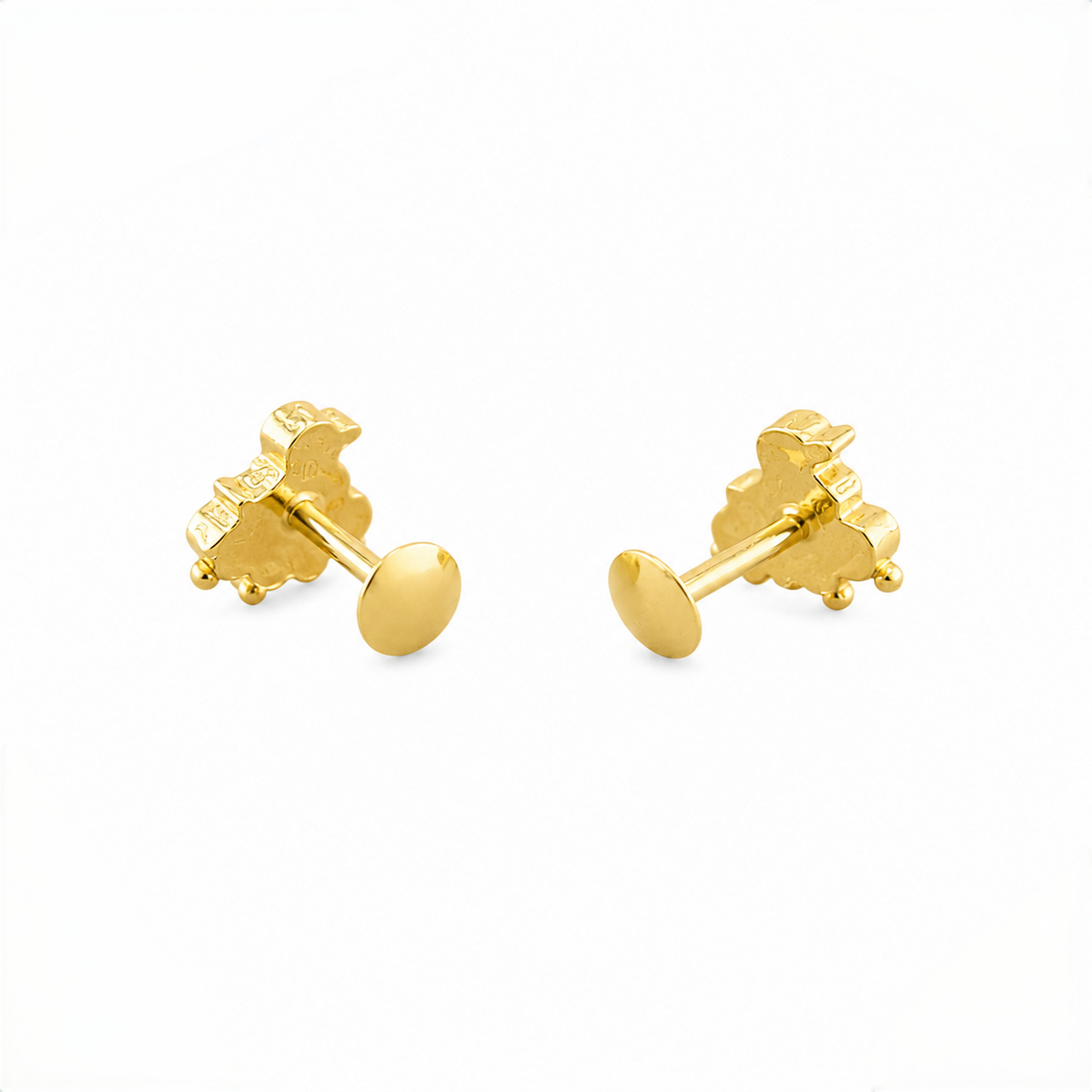 9K Gold Crystal Peacock Second Stud Earrings