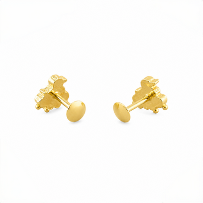 9K Gold Crystal Peacock Second Stud Earrings