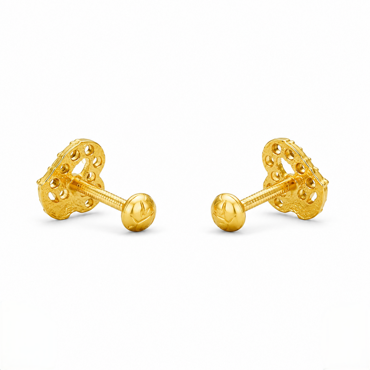 9K Gold Black Stone Matt  Second Stud Earrings