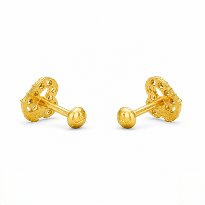 9K Gold Black Stone Matt  Second Stud Earrings