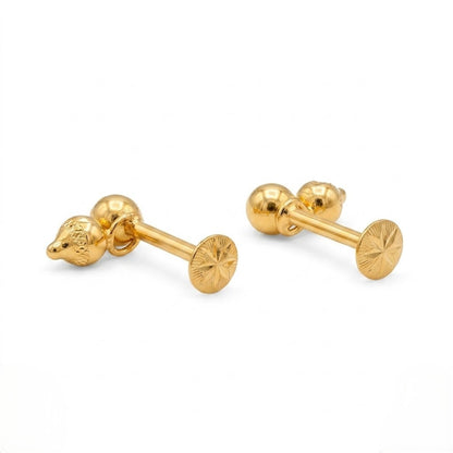 9K Gold Twin Solitaire Drop Second Stud Earrings