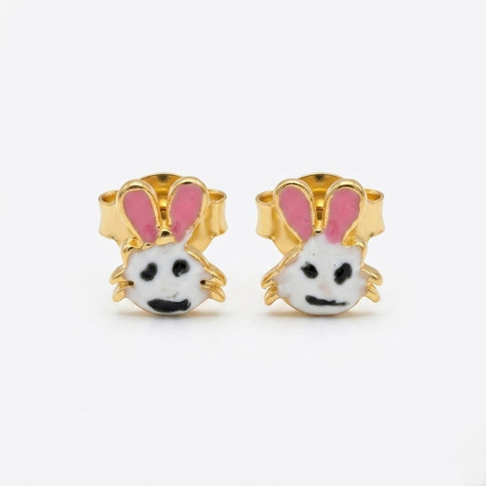 9K Gold Bunny Charm Second Stud Earrings