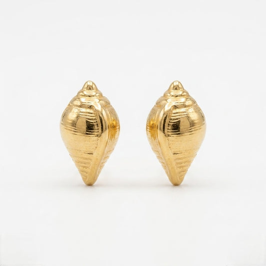 9K Gold Conch Shell Second Stud Earrings