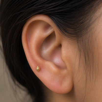 9K Gold Conch Shell Second Stud Earrings