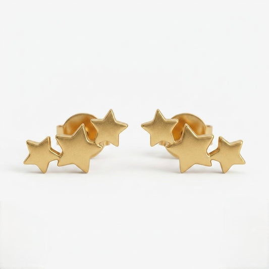 9K Gold Shooting Star Second Stud Earrings