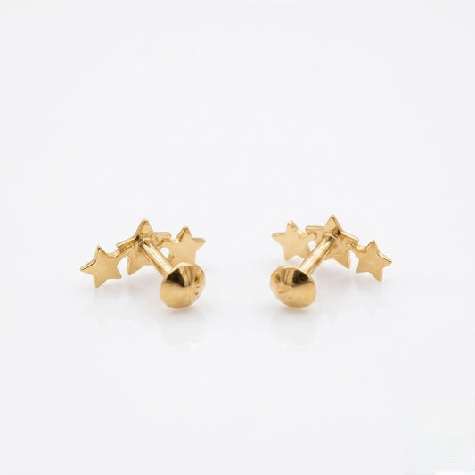 9K Gold Shooting Star Second Stud Earrings