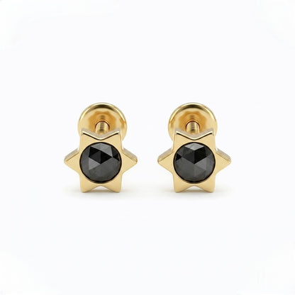 9K Gold Midnight Star Second Stud Earrings