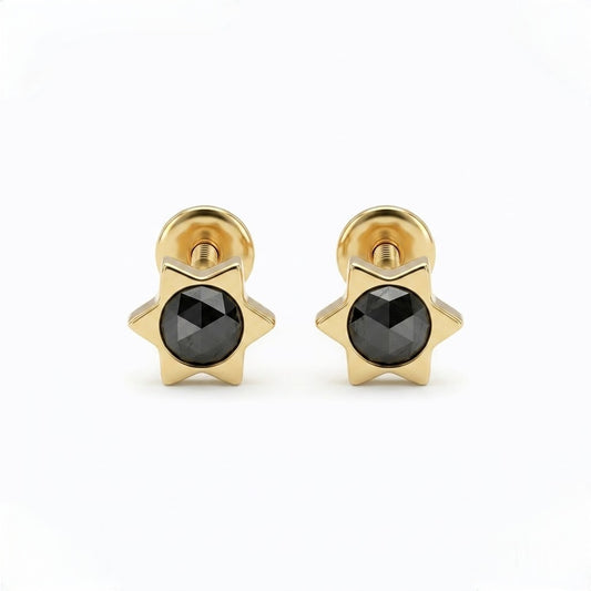 9K Gold Midnight Star Second Stud Earrings
