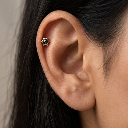9K Gold Midnight Star Second Stud Earrings