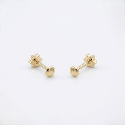 9K Gold Ruby Star Mini Second Stud Earrings