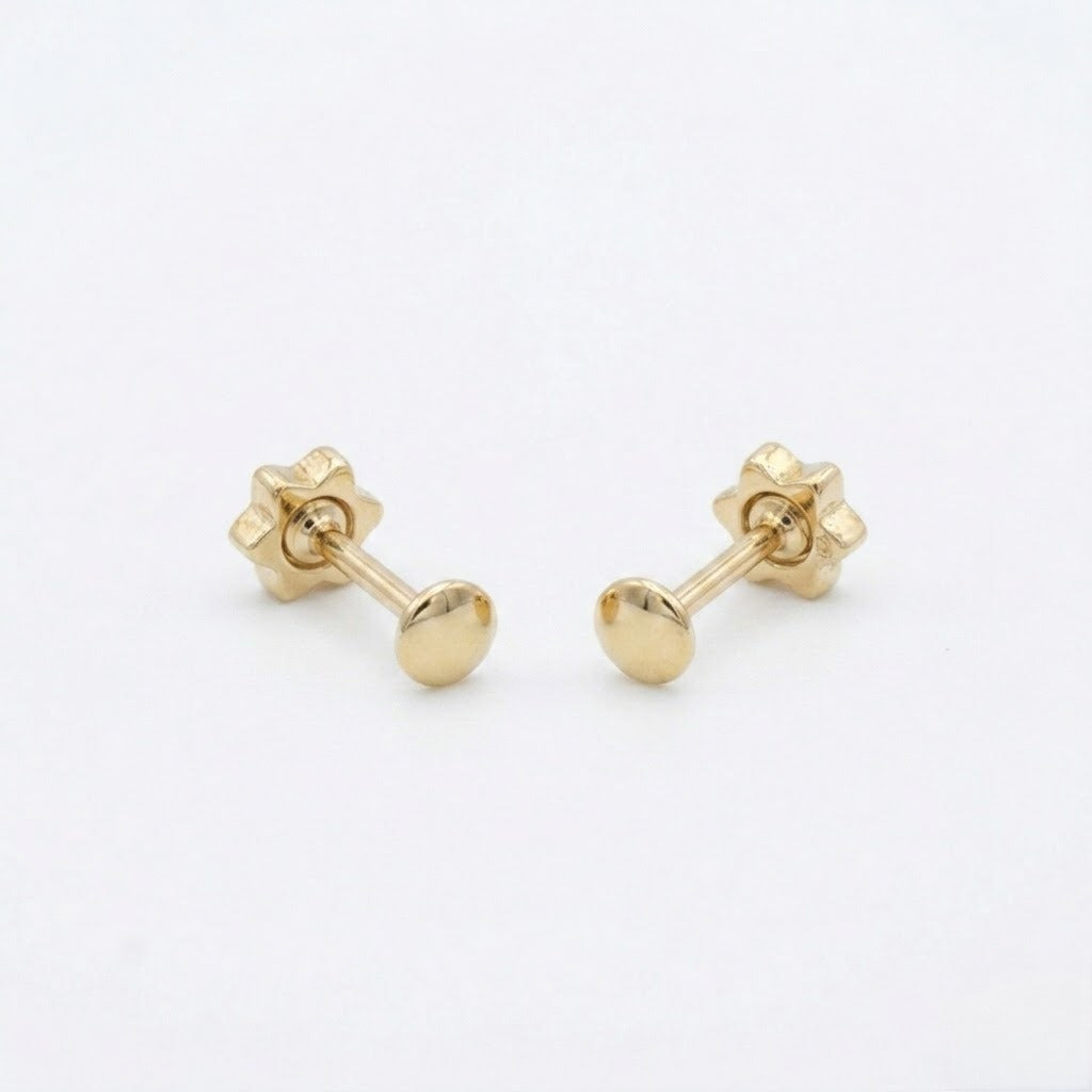 9K Gold Ruby Starburst Second Stud Earrings