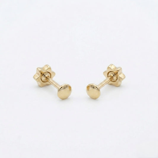 9K Gold Ruby Starburst Second Stud Earrings