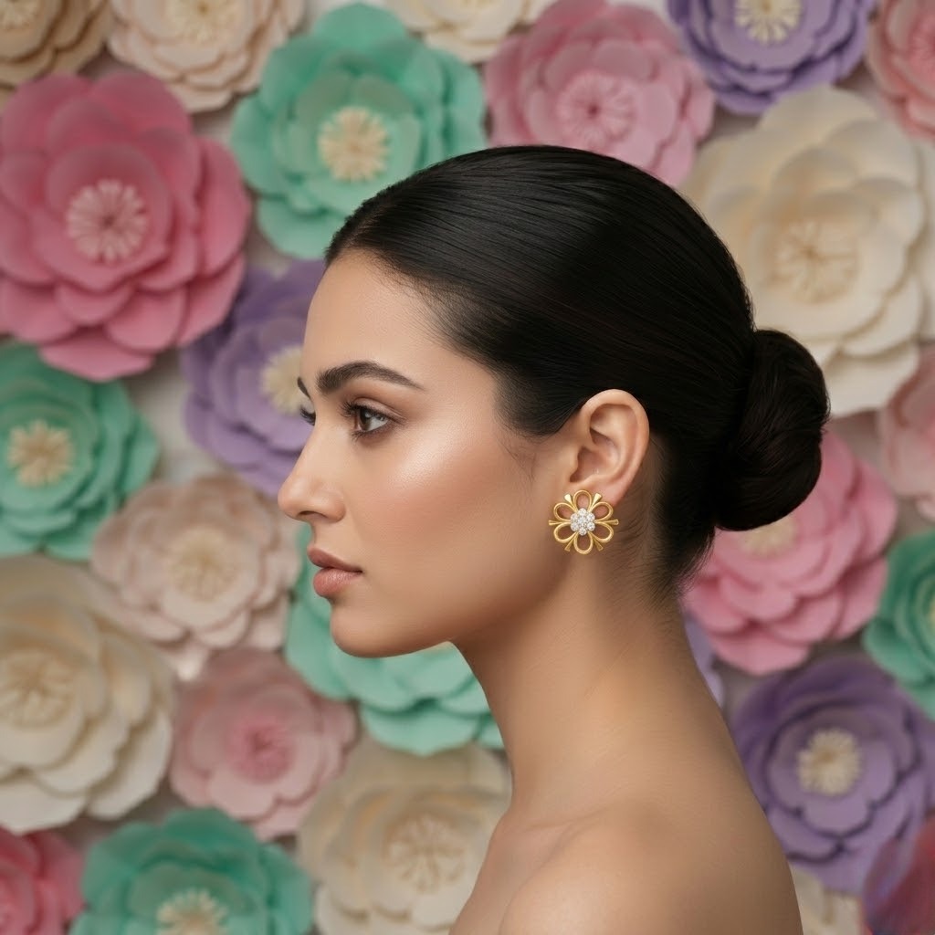 Graceful Floral Loop Earring