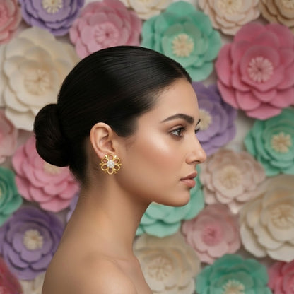 Graceful Floral Loop Earring