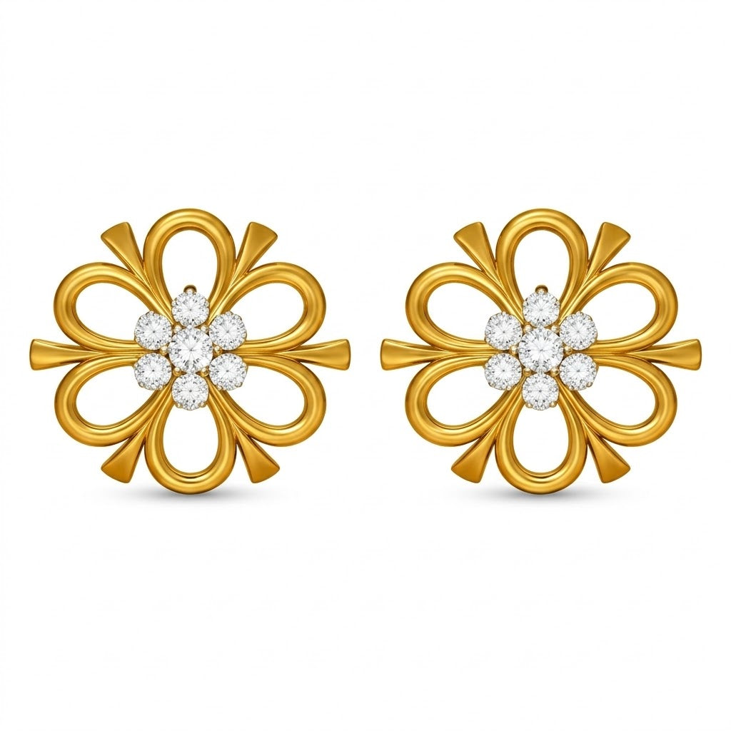 Graceful Floral Loop Earring