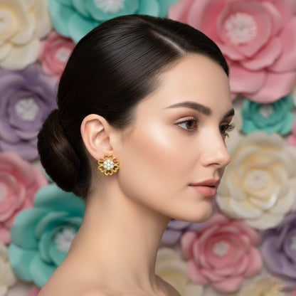 Ornate Floral Crest Earring