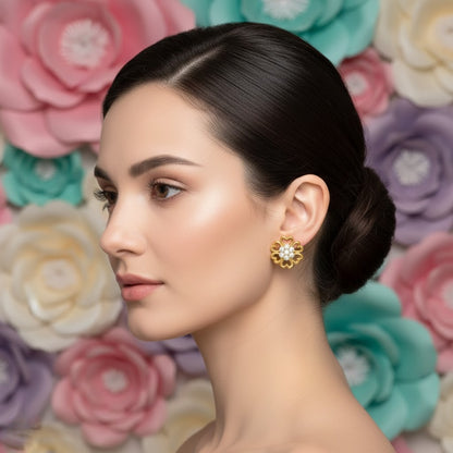 Ornate Floral Crest Earring
