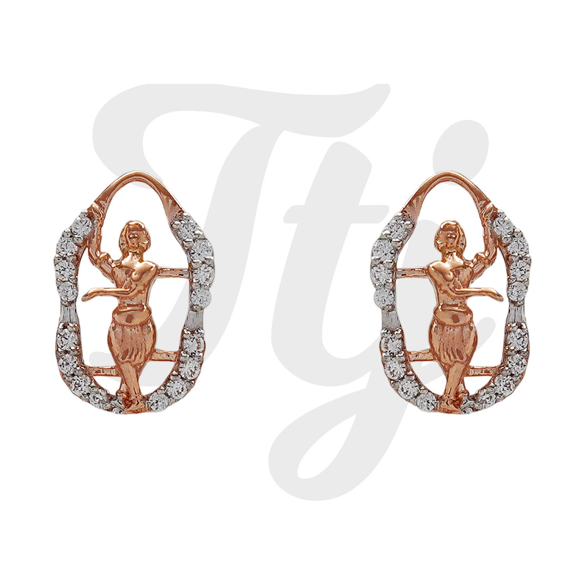 Bharathanatyam Pose Gold Earrings