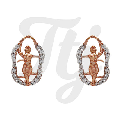 Bharathanatyam Pose Gold Earrings