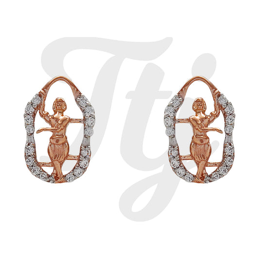 Bharathanatyam Pose Gold Earrings