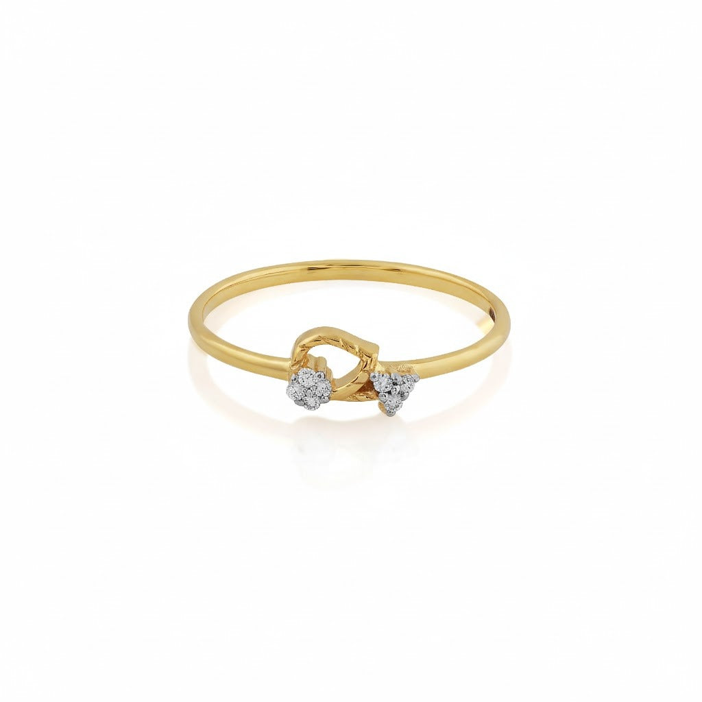 Minimal Gold Diamond Accent Ring