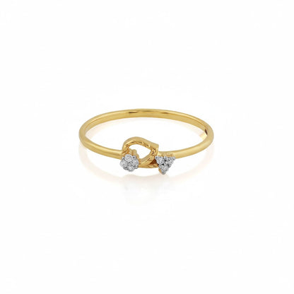 Minimal Gold Diamond Accent Ring