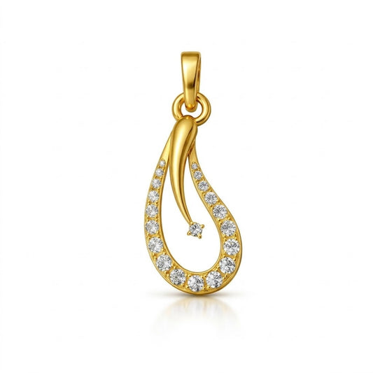 Elegant Gold Teardrop Diamond Pendant