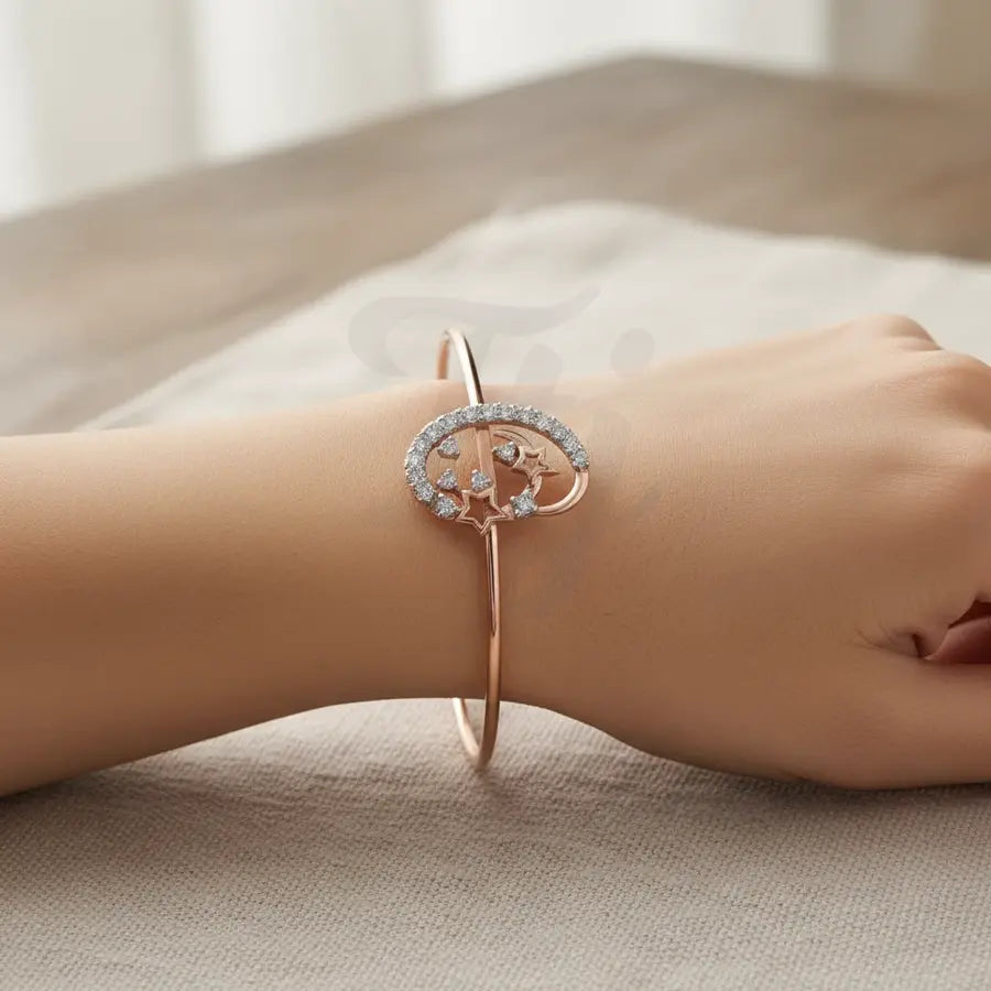 Moonlit Dreams Stars Gold Bangle