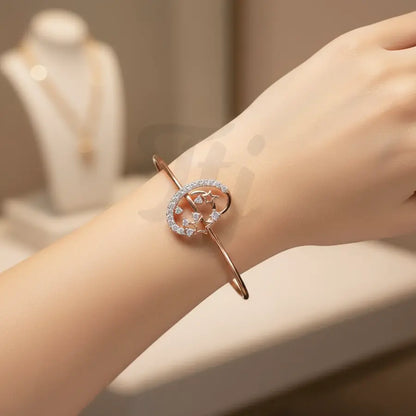 Moonlit Dreams Stars Gold Bangle