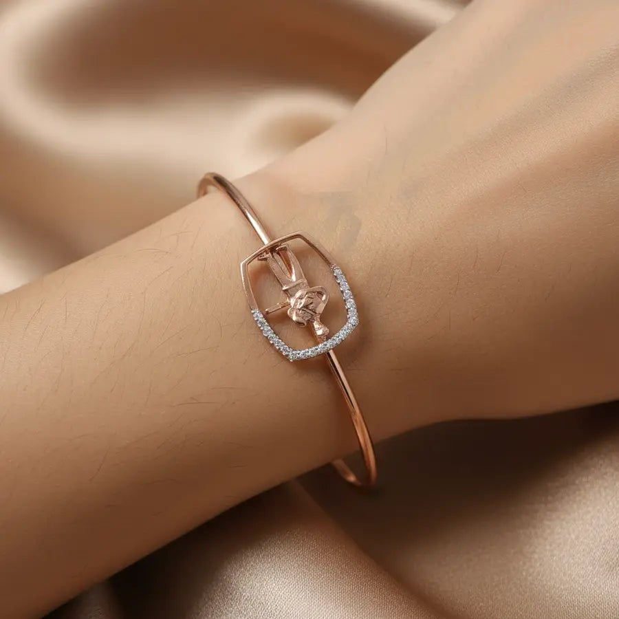 Father's Warm Embrace Gold Bangle