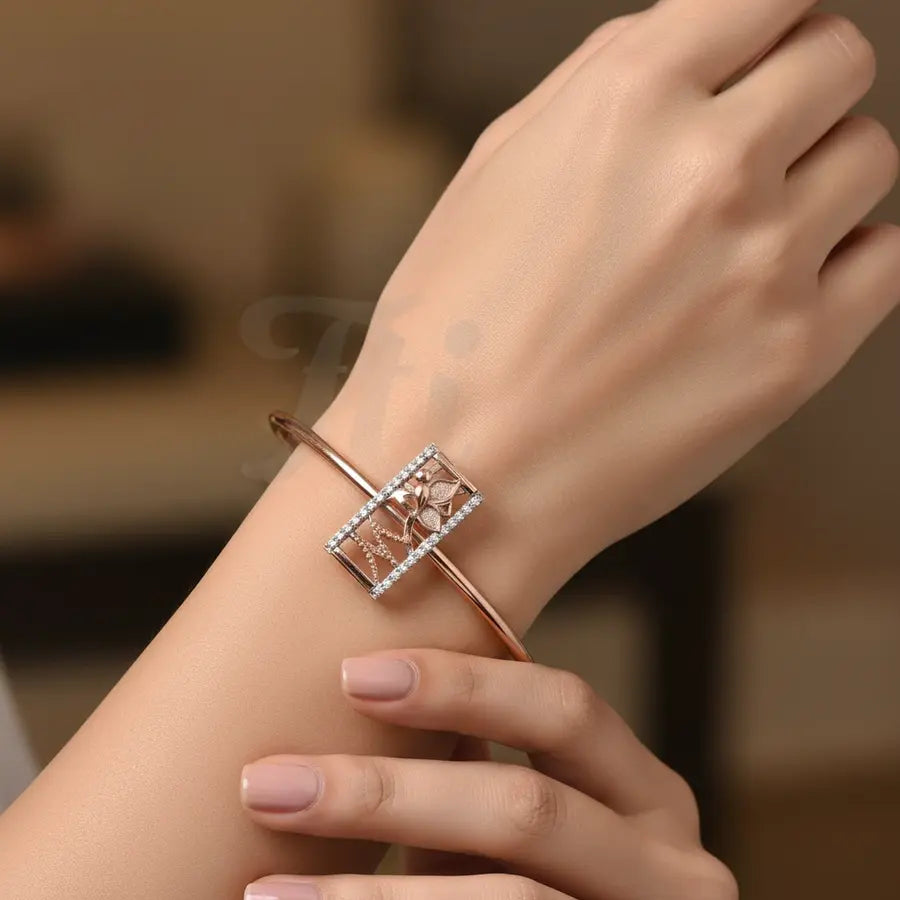 Butterfly's Gentle Touch Gold Bangle
