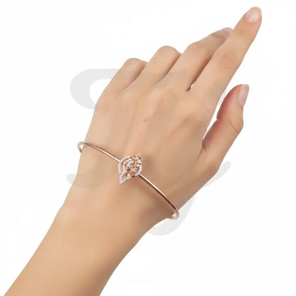 Leaf and Floral Harmony Gold Bangle