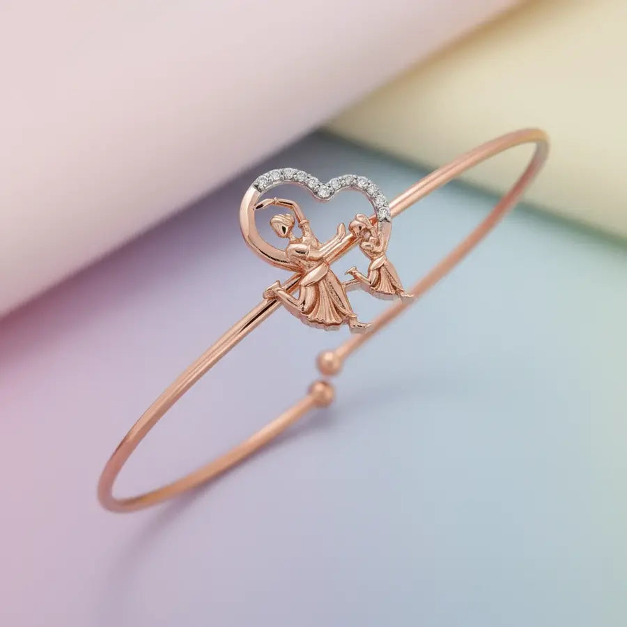 Dancing Duo Celebration Gold Bangle