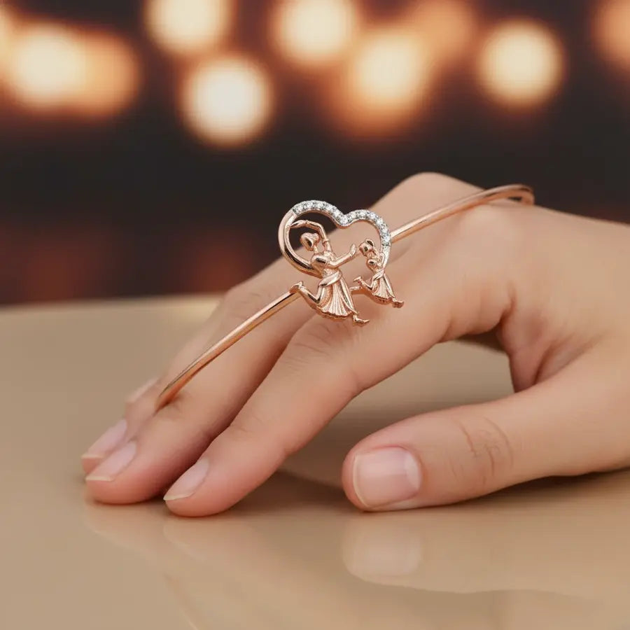 Dancing Duo Celebration Gold Bangle