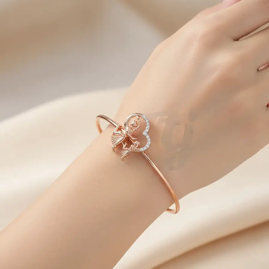 Dancing Duo Celebration Gold Bangle