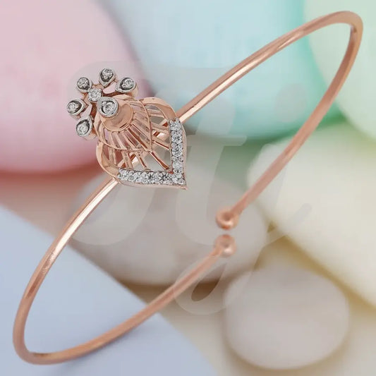 Blooming Leaf with Sparkle Gold Bangle