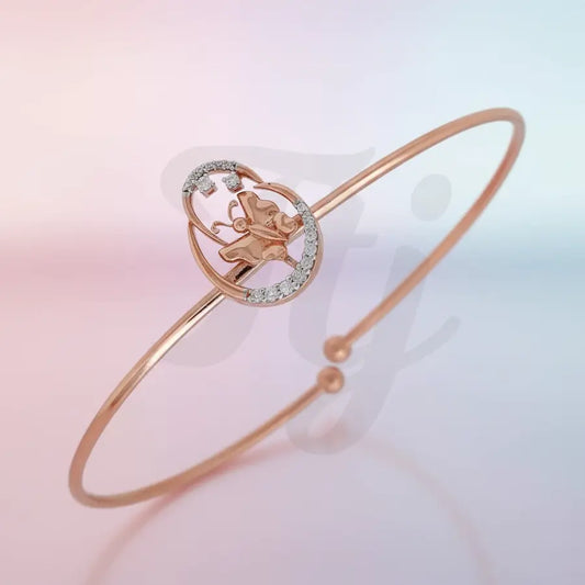 Butterfly in Oval Frame Gold Bangle