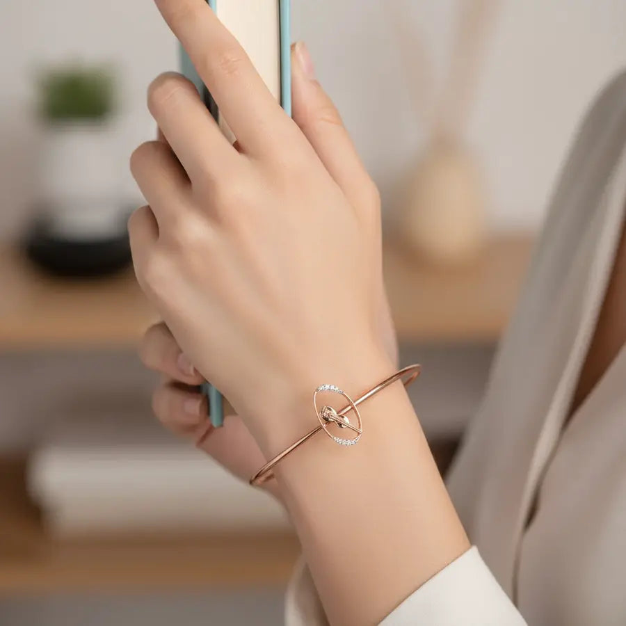 Melodic Guitar Charm Gold Bangle