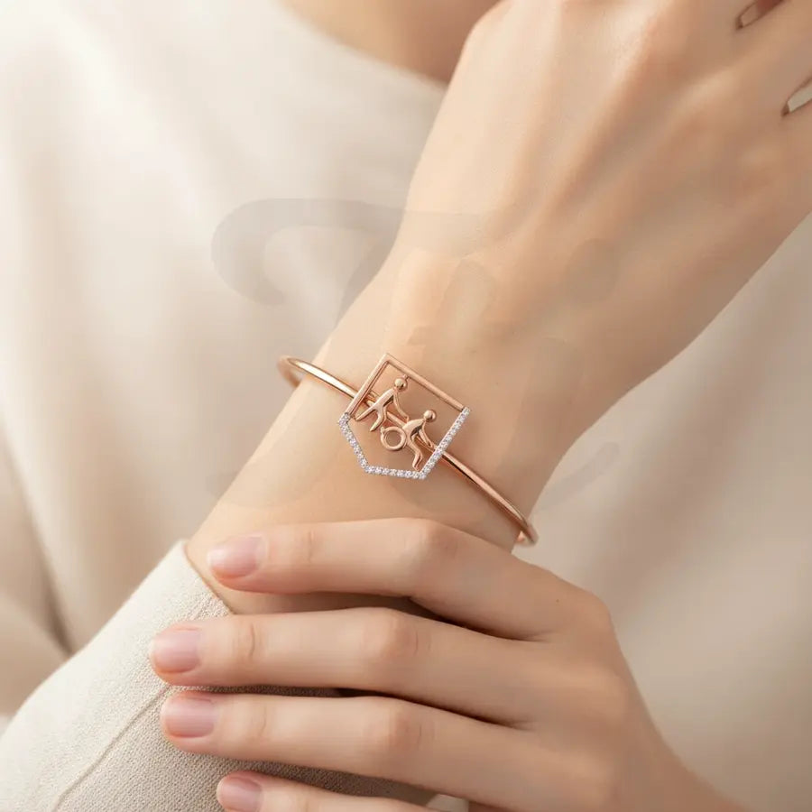 Helping Hand Wheelchair Gold Bangle