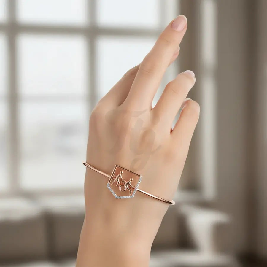 Helping Hand Wheelchair Gold Bangle