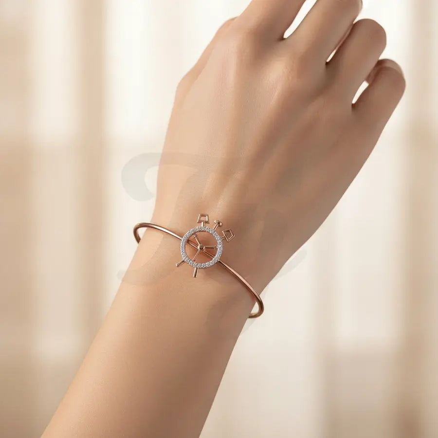 Alarm Clock Gold Bangle