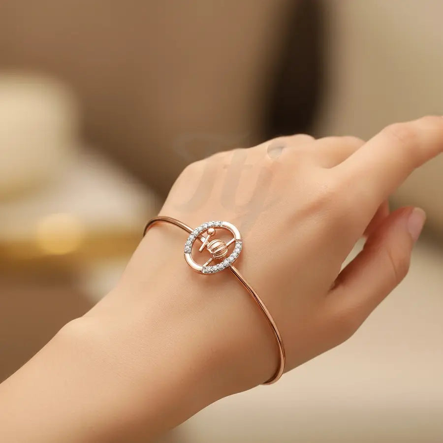 Rhythmic Beats Gold Bangle