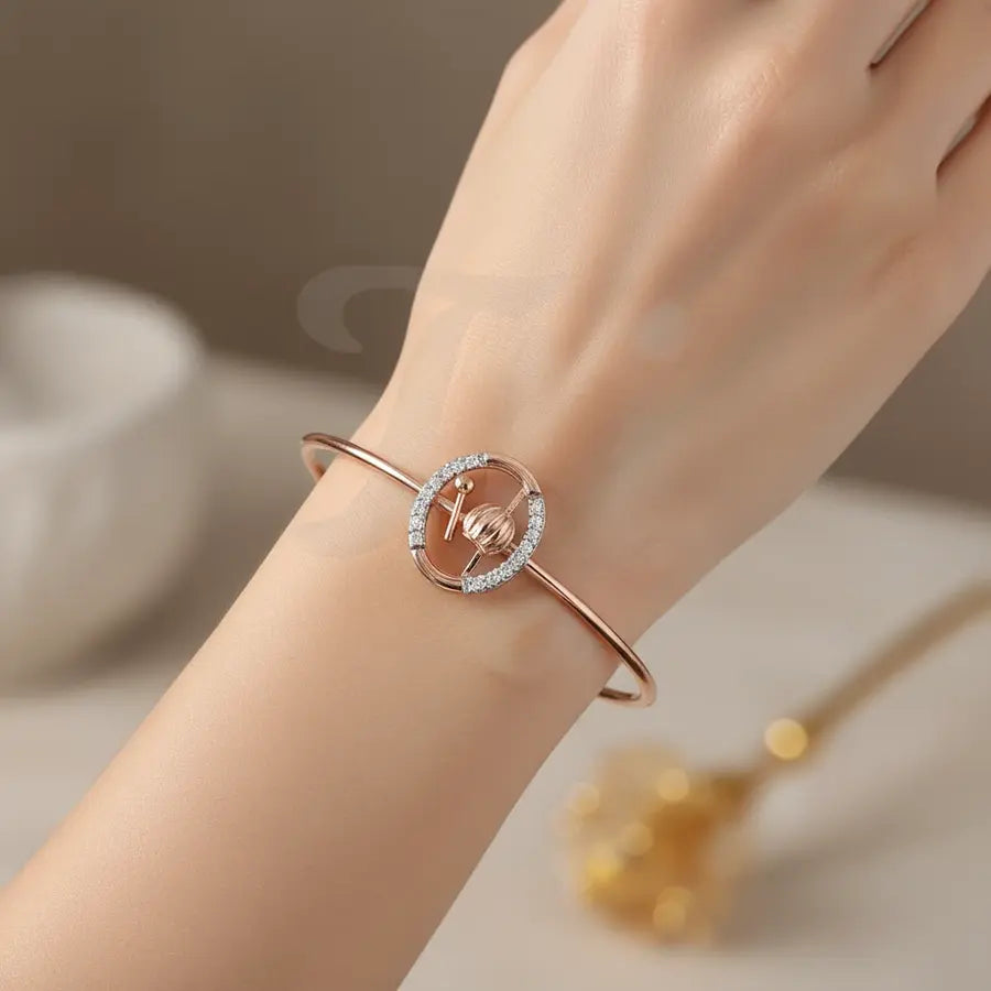 Rhythmic Beats Gold Bangle