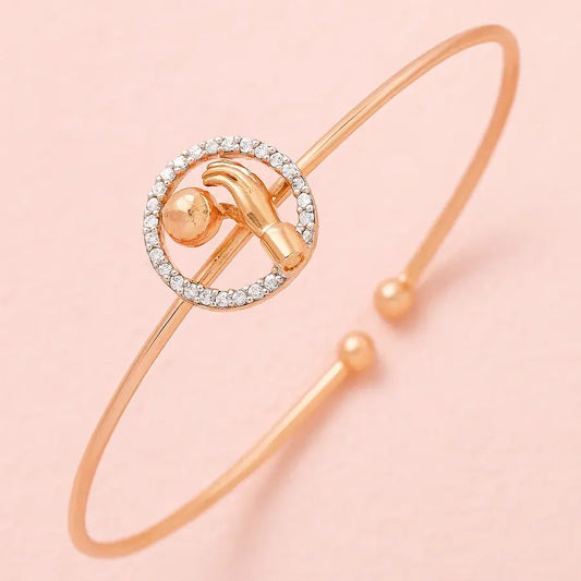 World in Hands Gold Bangle