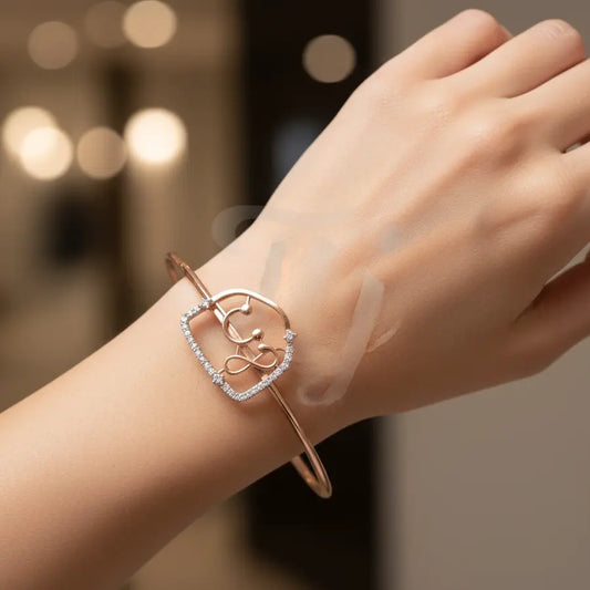 Sound Waves Beats Gold Bangle