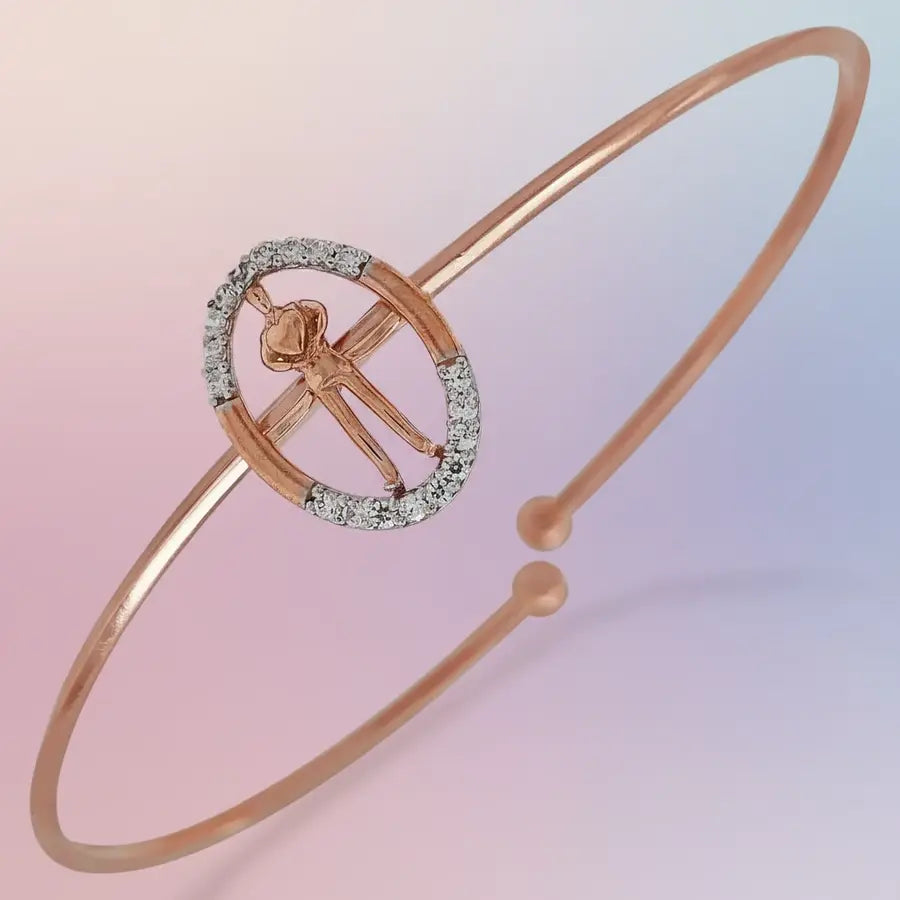 Brave Hearted Gold Bangle